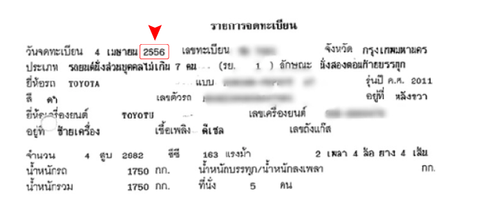 ตัวอย่างการดูเลขตัวถัง
